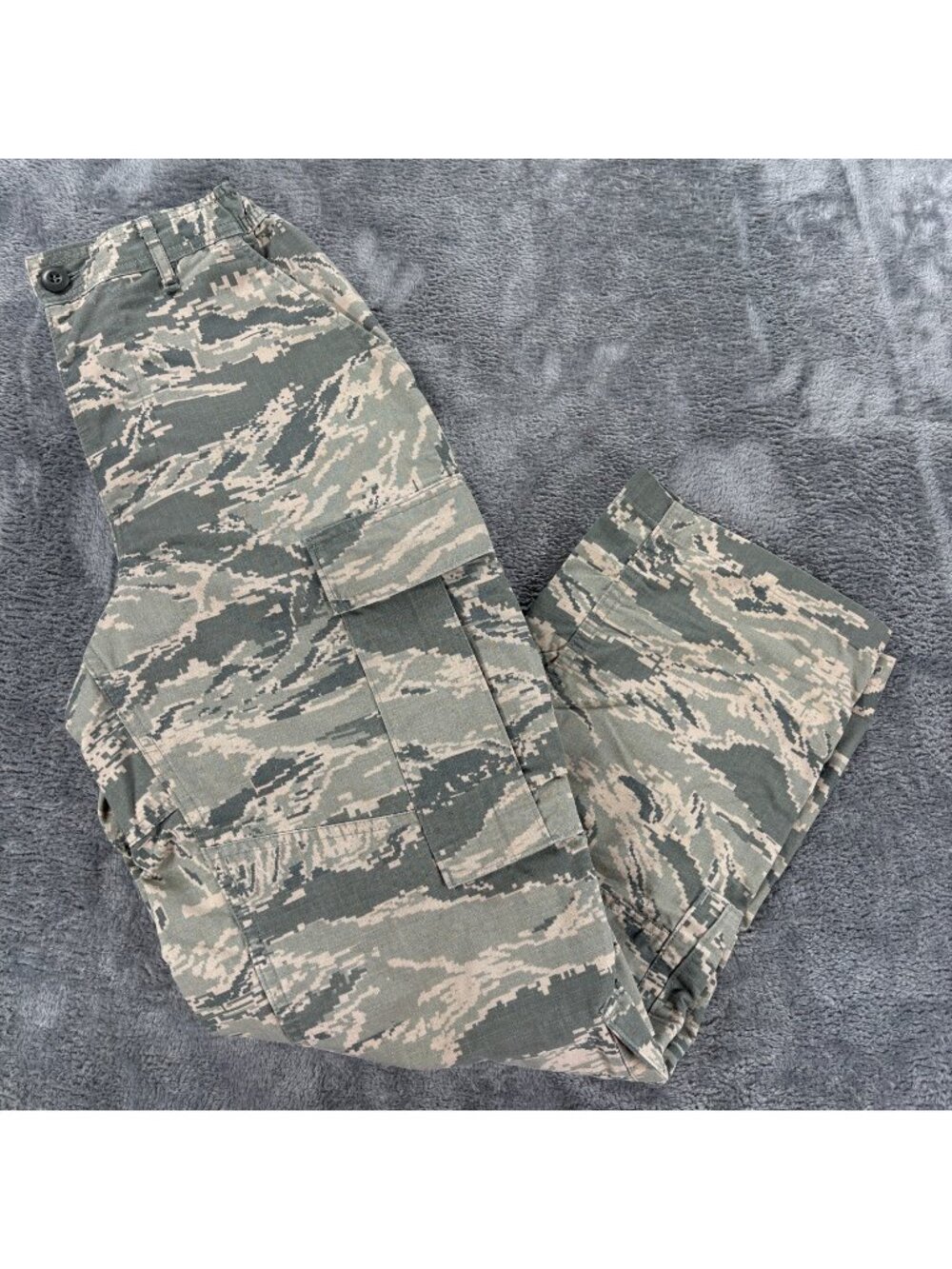 US Air Force ABU Tiger Stripe Camo Utility Cargo Pants 28S 24WX30L USAF NSN 8415